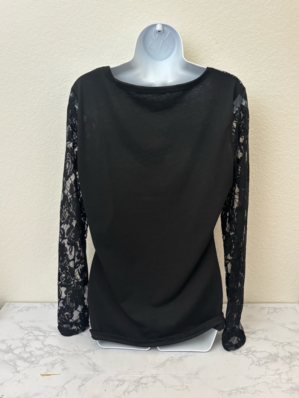 Gothic Lace Embroidered Orange Black Long Sleeve Top Womens L Happy Halloween - Picture 4 of 5
